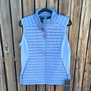 Eddie Bauer Large Blue Down Puffer Vest Nwt L Ladies New Outdoor Hiking 800 Fill